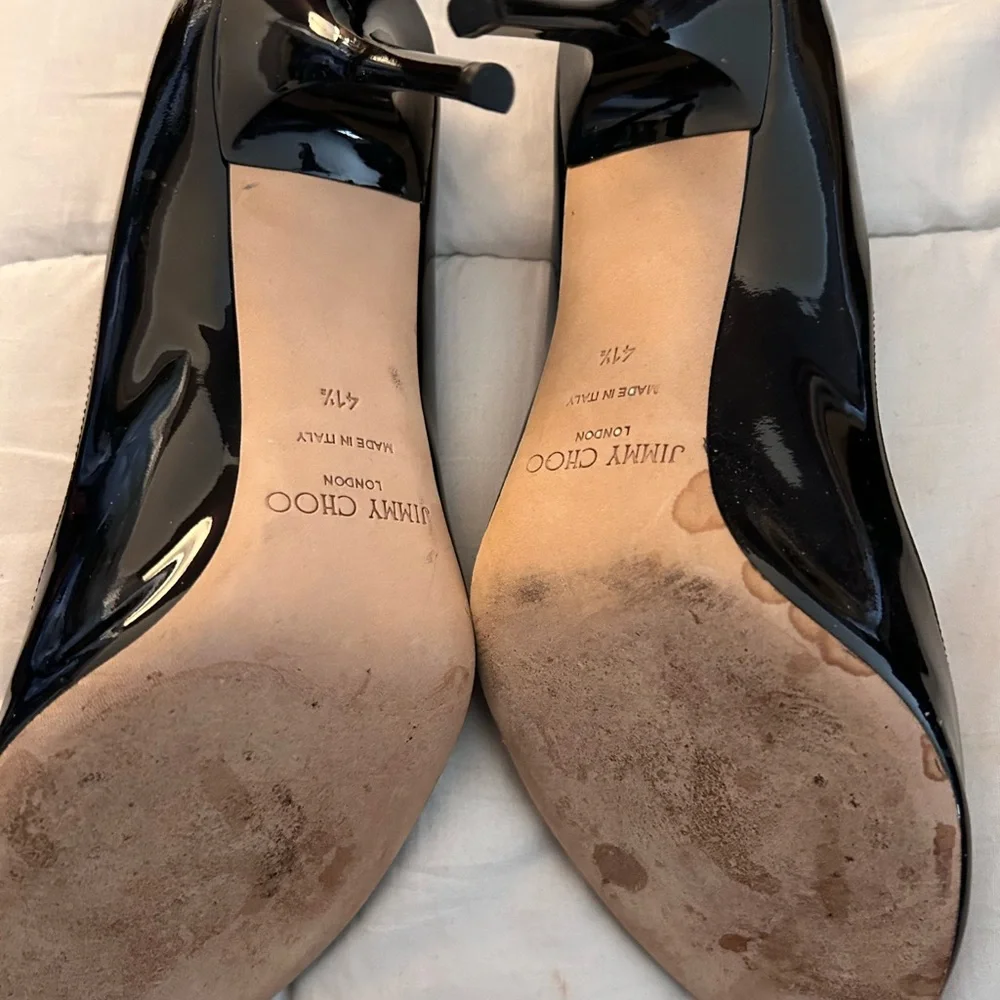 Jimmy Choo Black Women's Shoes Peep Toe Size 41.5 - Picture 3 of 4